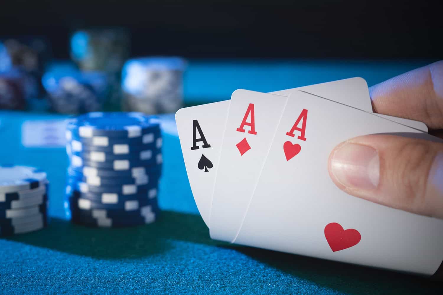 Four aces playing cards at Odawa Casino & Resort, a premier Michigan casino with poker, gaming, and entertainment.