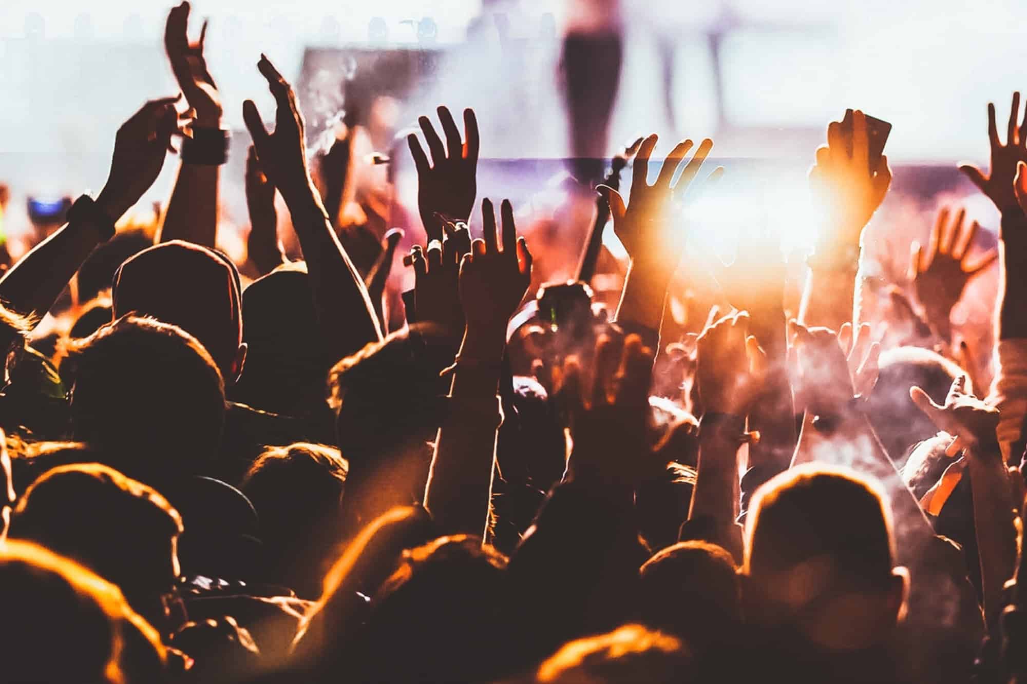 Vibrant crowd enjoying live entertainment at Odawa Casino & Resort, Michigan.