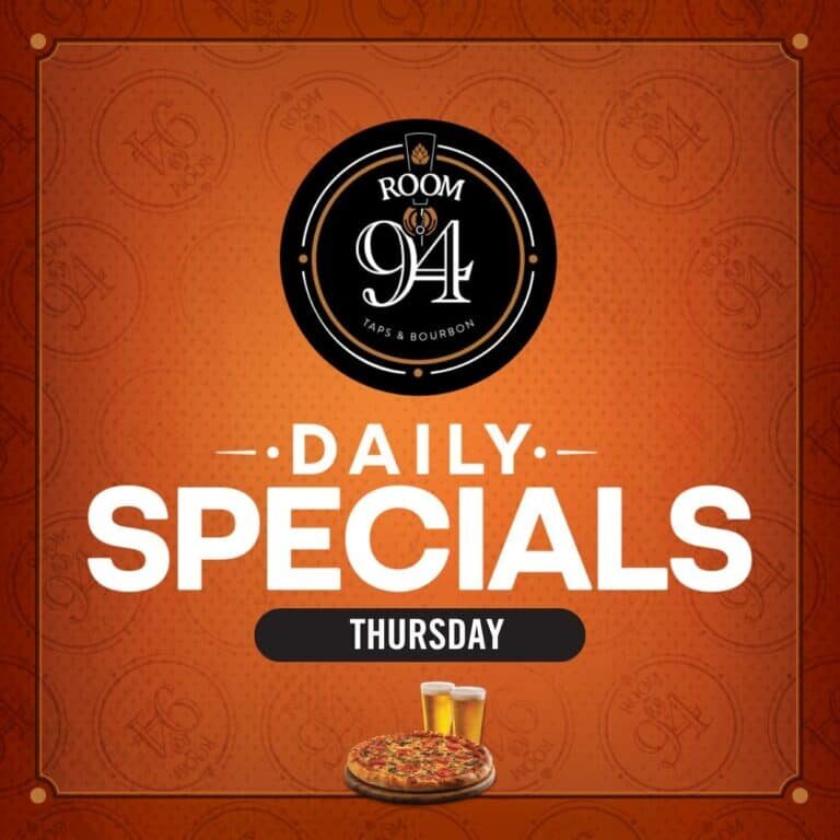 Odawa Casino daily specials sign featuring pizza and drinks for Thursday.