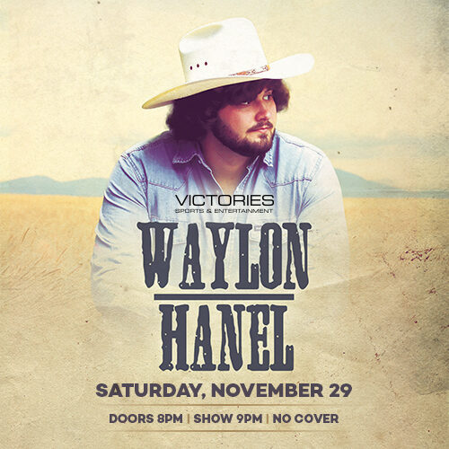 Wagon cowboy hat country music performance Odawa Casino & Resort promotional poster featuring Waylon Hanel concert in Michigan.