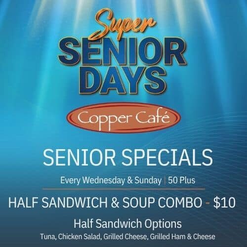 Senior specials at Odawa Casino with half sandwich and soup combo for $10.