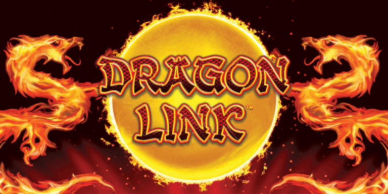 Dragon Link slot machine game with fiery dragons and vibrant graphics at Odawa Casino & Resort.