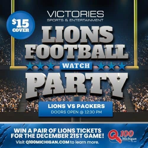 $15 cover charge for Lions football watch party at Odawa Casino & Resort. Enjoy sports, entertainment, and win tickets for December 21st game.