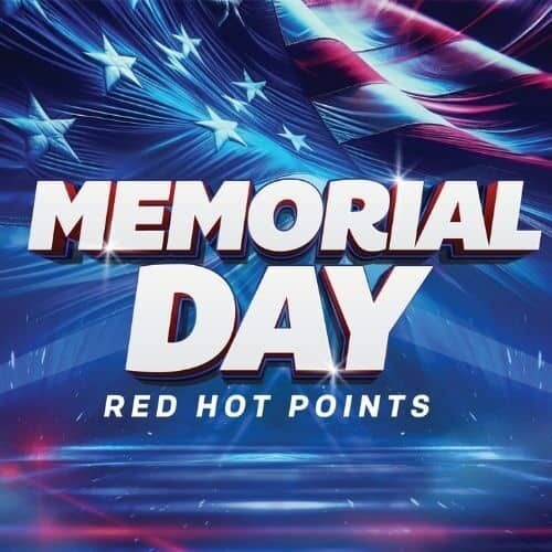 Memorial Day celebration with American flag and fireworks at Odawa Casino.