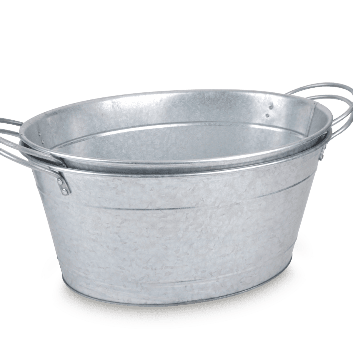 Metal wash basin for laundry or cleaning tasks at Odawa Casino & Resort.