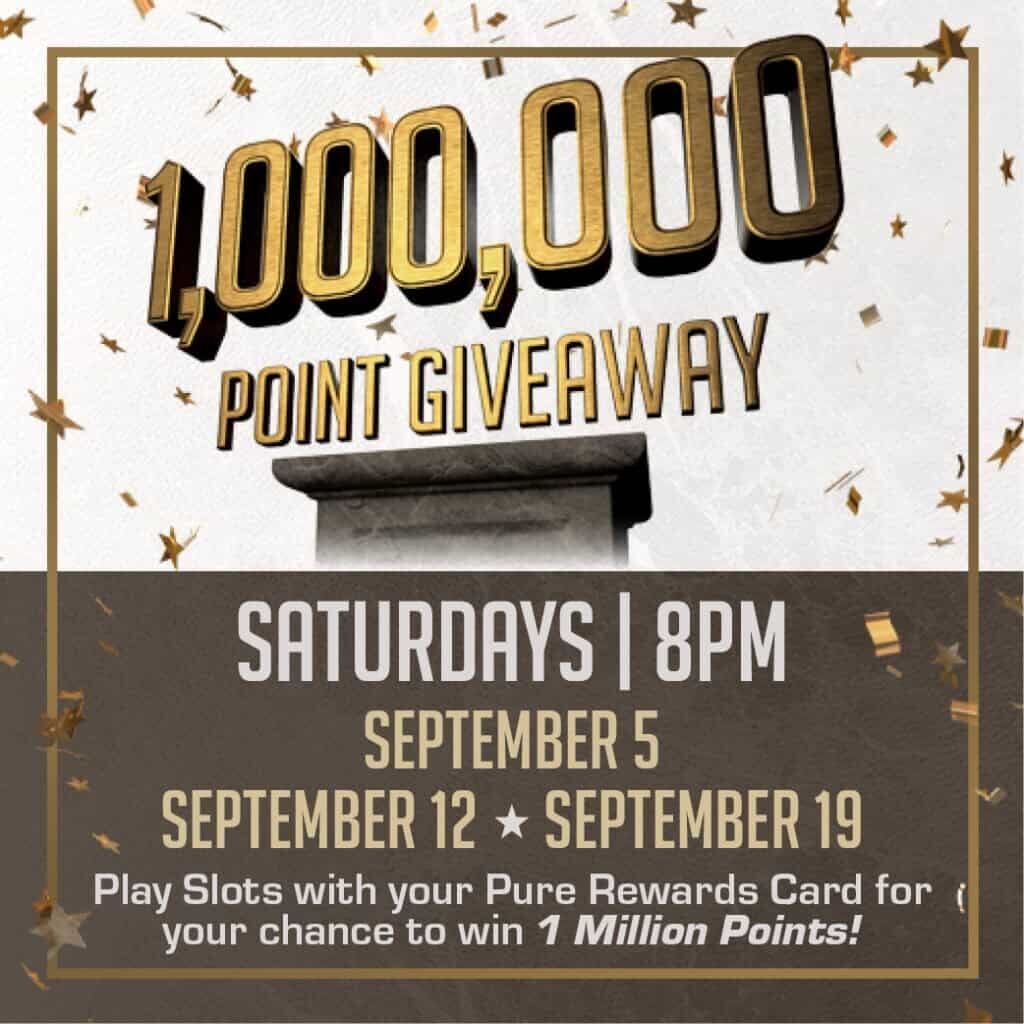 Odawa Casino & Resort promotional poster for 1,000,000 point giveaway.