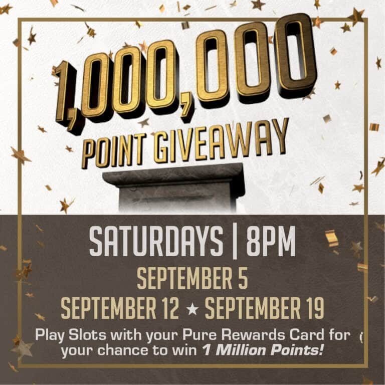 Odawa Casino & Resort promotional poster for 1,000,000 point giveaway.