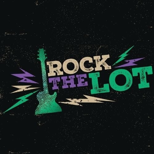 Rock the Lot event at Odawa Casino & Resort with guitar and lightning graphics.