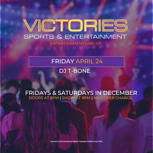 Event poster for Victories Sports & Entertainment at Odawa Casino & Resort.