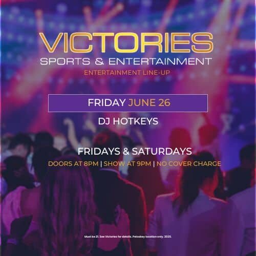 Lineup poster for Victories Sports & Entertainment events at Odawa Casino & Resort.