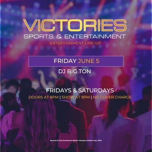 Event poster for Victories Sports & Entertainment at Odawa Casino & Resort.