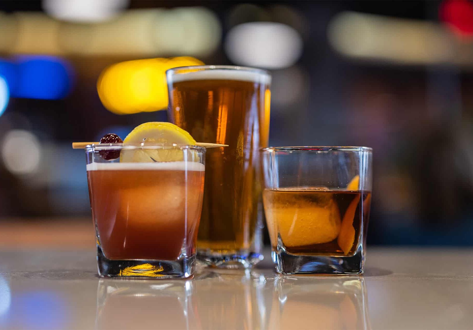 Cold cocktails and drinks at Odawa Casino & Resort bar area, perfect for gaming and entertainment.