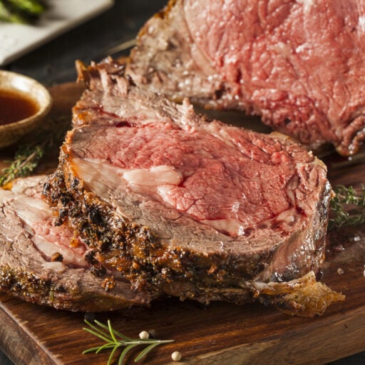 Juicy perfectly cooked prime rib at Odawa Casino & Resort restaurant.