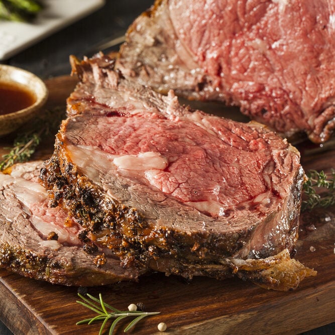 Juicy perfectly cooked prime rib at Odawa Casino & Resort restaurant.