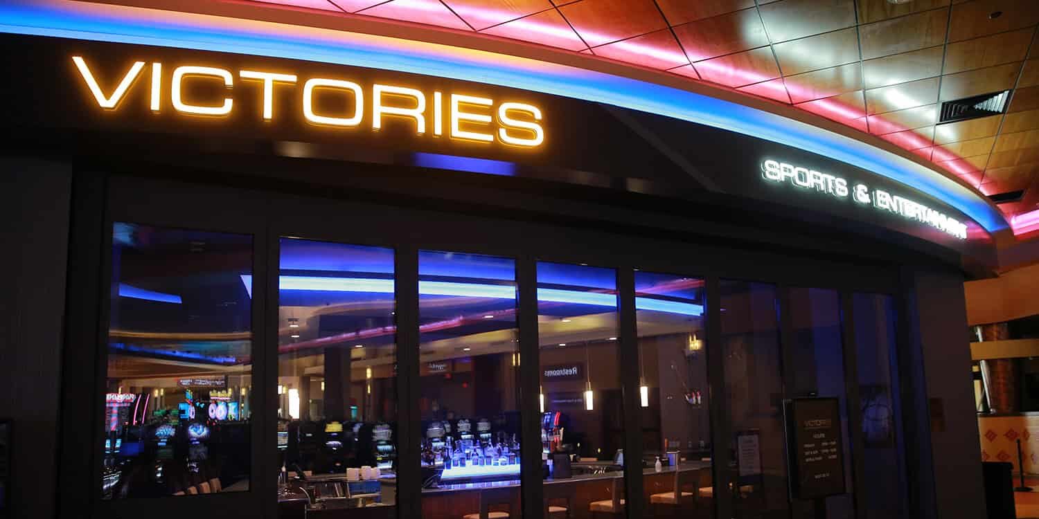 Victory Signs at Odawa Casino & Resort Sports & Entertainment Area.